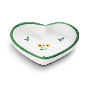 Gmundner Keramik Gmundner Keramik - Gmundner Cer&aacute;mica Flores Esparcidas, Cuenco En Forma De Coraz&oacute;n (l10cm)