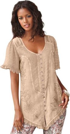 Roaman's Acid Wash Tunic in New Khaki at Nordstrom, Size 32