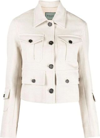 Durazzi Milano Ivoorwitte Korte Jas - Dames - Zomerjassen - Beige - XS - Katoen - Jassen
