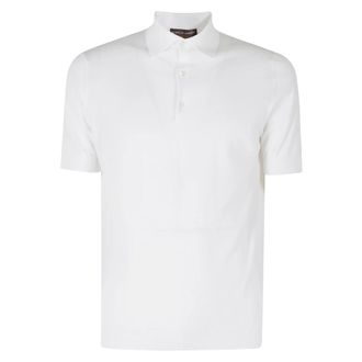 FILIPPO DE LAURENTIIS Round-neck Knitwear, male, White, Size: 2XL Polo Bottoni MC Cotone