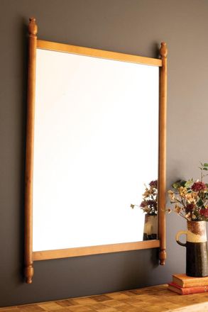 Kalalou Wood Framed Mirror With Finials