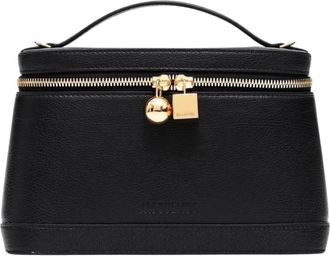 Jacquemus Tassen, Dames, Zwart, ONE Size, Katoen, Le Petit Vanity Handtas