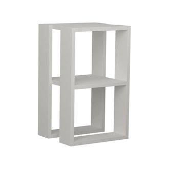 Dmora Mesilla de noche efecto madera blanca 30x30h55 cm