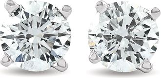 Pompeii3 3/4 Ct Diamond Screw Back Studs 14k White Gold Lab Grown Eco Friendly