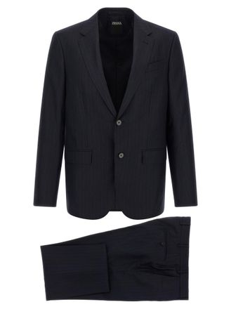 Ermenegildo Zegna Dark Navy Notched Lapel Suit