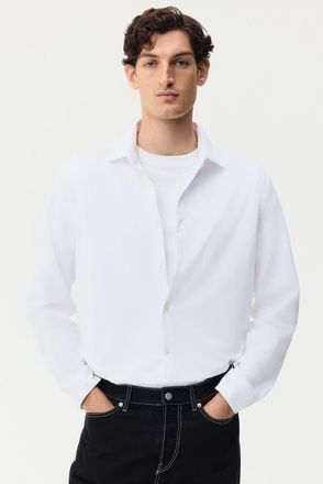 H&M Four-way Stretch Slim Fit Shirt in White at Nordstrom, Size Xx-Large