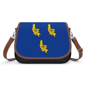 Generic Flag of Sussex Crossbody Bags for Women Fashion Leather Shoulder Handbags With Adjustable Strap