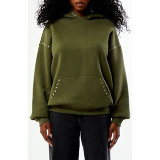 PacSun Studded Hoodie in Green at Nordstrom, Size X-Small