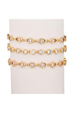 Eye Candy Los Angeles Emma 3-Piece CZ Bracelet Set in Gold at Nordstrom Rack