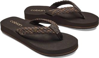Cobian Womens Braided Bounce Flip Flop In Chocolate