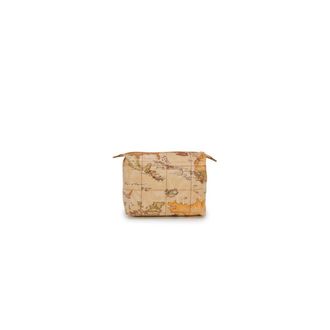 Alviero Martini 1A Classe Elegante Clutch Cosm&eacute;tico con Estampado de Mapa - Bags - Mujer - Beige - ONE SIZE