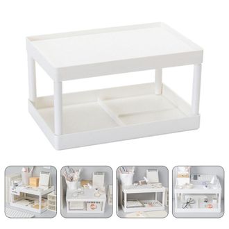 OEM Toymytoy 1 Estante De Almacenamiento Blanco De Doble Capa Para Cosm&eacute;ticos, Art&iacute;culos De Papeler&iacute;a Y Otros Art&iacute;culos