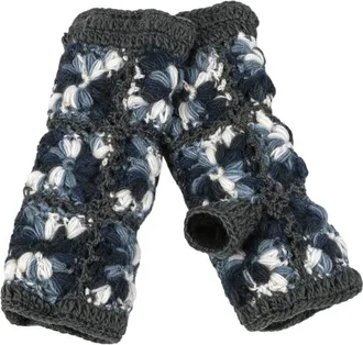 Nirvanna Designs Multi Color Flower Crochet Handwarmers in Smoke Lake at Nordstrom
