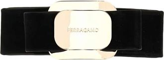 Ferragamo Vara Bow hairclip - women - Calf Leather/Brass - One Size - Black