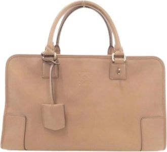 Loewe Pre-owned Handbags, female, Beige, Size: ONE SIZE Pre-owned Leather Handbag