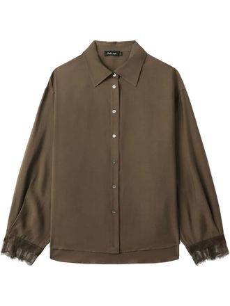 Tout à Coup lace-cuffs shirt - women - Viscose/Polyester - S - Brown