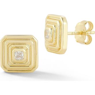 Glaze Jewelry Cubic Zirconia Square Stud Earrings in Gold at Nordstrom Rack