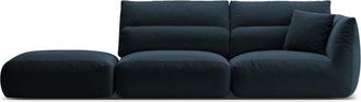 CXL by Christian Lacroix 4-Sitzer Designer Sofa Maurie mit Ottomane - Strukturstoff Chenille Navy Blue
