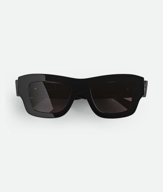 Bottega Veneta Ultrathin Squared Sunglasses - Black - Unisex - 100% Acetate