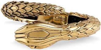 Chlo&eacute; Snake Cuff Bracelet in Vintage Gold at Nordstrom