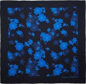 Lords of Harlech Sofia Silk Scarf in Softbloom Navy at Nordstrom