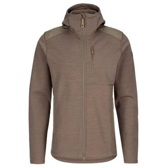 Fj&auml;llr&auml;ven Mens Keb Fleece Suede Jacket In Brown