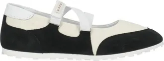 Marni Ivory Soccer Retro Leather Ballet Flats