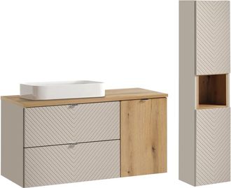 Petits Meubles Set de muebles con lavabo cesto ropa y columna estratificado 120.4cm