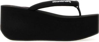 Alexander Wang Jenna Thong Slippers - female - Alexander Wang - Wedges - Black - 5 UK - Shoes