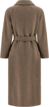 Max Mara Womens Brown Virgin Wool Coat Clothing