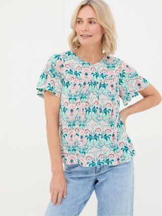 Fat Face FatFace Jade Green Mirrored Paisley Top