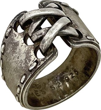Herm&egrave;s Silver Silver 925 Band Ring (Pre-Owned)