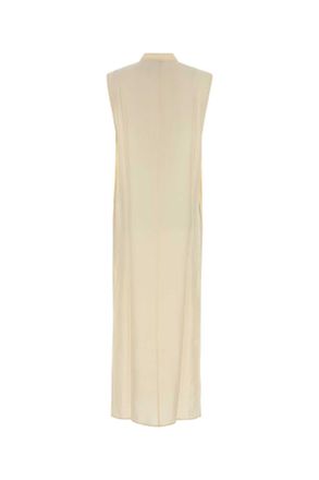 Le Kasha Womens Ivory Silk Namsa Shirt Dress Cream Exterior: Abiti