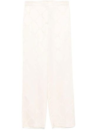 Twin-Set Oval T-jacquard trousers - women - Viscose/Acetate/Lyocell/Polyester - 46 - Neutrals