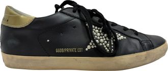 Golden Goose Pre-owned Womens Superstar Low-Top Sneakers in Black Leather - Size EU 39