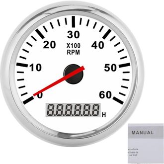 OEM Tac&oacute;metro Digital De 6000 Rpm, Pantalla Lcd Retroiluminada Roja, 85 Mm, 12/24 V, Para Coche, Barco, Yate, Tac&oacute;metro De 3 Pulgadas, Esfera Negra (esfer