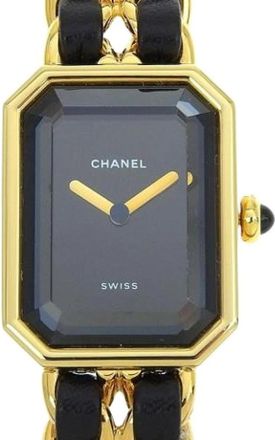 Chanel Pre-owned Premiere vergulde horloge - Dames - Vintage Horloges - Zwart - ONE Size - Leer - Vintage