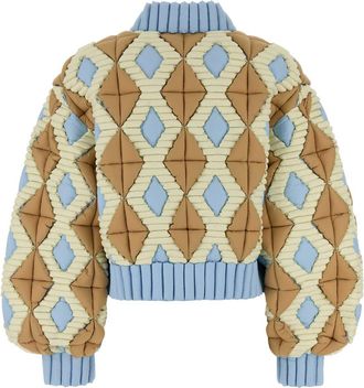RAXXY Womens Quilted Nylon With Geometric Pattern Down Jacket Caramel