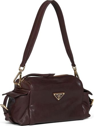 Prada Womens Shoulder Bag Explore Burnt Brown Calf Leather Handbags Hand