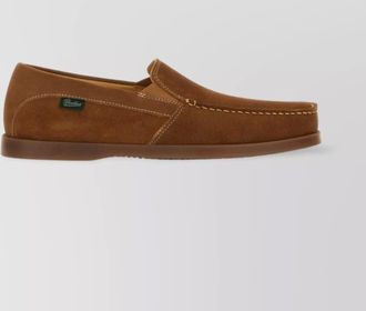 Paraboot suede loafers with rubber sole and stitch detailing