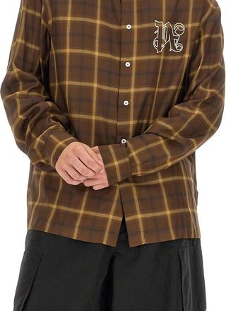 Palm Angels Monogram Rayon Shirt - Brown