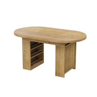 Urban Meuble Mesa de comedor extensible efecto roble con almacenamiento 150-200cm