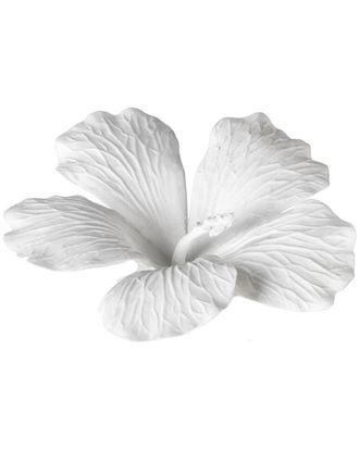 Zodax White Bone China Hibiscus Flower Wall & Table Decor