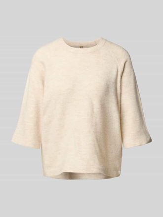 Soyaconcept Strickpullover mit 1/2-Arm Modell ORLEAN in Ecru Melange, Größe XL