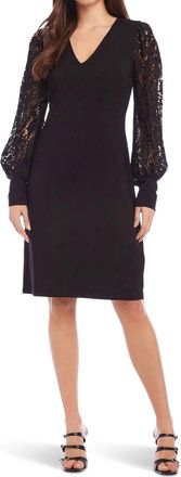 Karen Kane Lace Sleeve Dress In Black