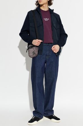 Stone Island Jacket With Logo Patch, Mens, Navy Blue