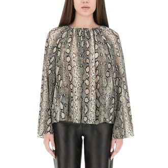 Michael Kors Overhemden, Dames, Veelkleurig, M, Polyester, Animal Print Blouse