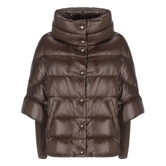 Herno Gewatteerd Kort Donsjack - Dames - Jassen - Bruin - Maat: S Polyamide