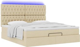 vidaXL Estructura De Cama Otomana Con Colch&oacute;n Tela Crema 160x200cm Vidaxl