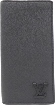 Louis Vuitton Black Leather Long Wallet (Bi-Fold) (Pre-Owned)